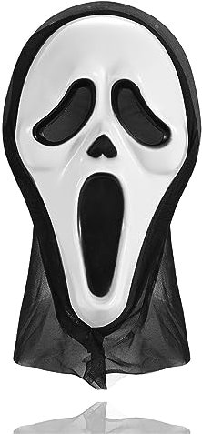 TK Gruppe Timo Klingler Kostümheld® Scream Maske Ghostmaske für Herren & Damen als Kostüm für Halloween - Ghostface Horror Verkleidung