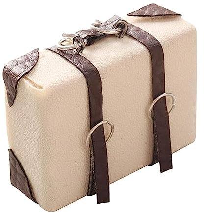 Amagogo Mini-Aktentasche, Modell 1/12, PU-, Gepäckbox, Puppenmöbel, DIY, Basteln, Puppenzubehör, Puppenhaus, Koffer, Tasche für Diorama-Dekor