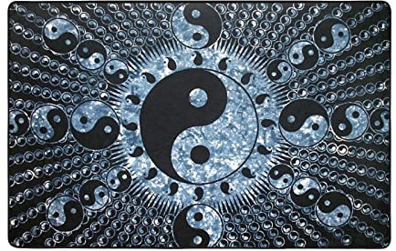 JCAKES Teppich mit Ying-Yang-Diagramm, 152,4 x 99,1 cm, weich, für Schlafzimmer, Wohnzimmer