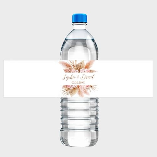 30 etichette per bottiglie di vino personalizzate, etichette personalizzate per bottiglie d'acqua, adesivi per bottiglie d'acqua per matrimoni (1,20 x 5 cm)
