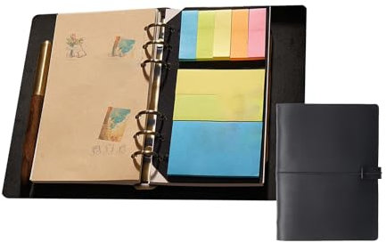 KISSKI·H Olvido Reise-Notizbuch, A5, nachfüllbares Schreibtagebuch für Männer/Frauen, 6-Ringbuch, Leder-Notizblockhalter, A5-Einband mit liniertem, handgefertigtem Tagebuch, Planer, Organizer, 22,9 x