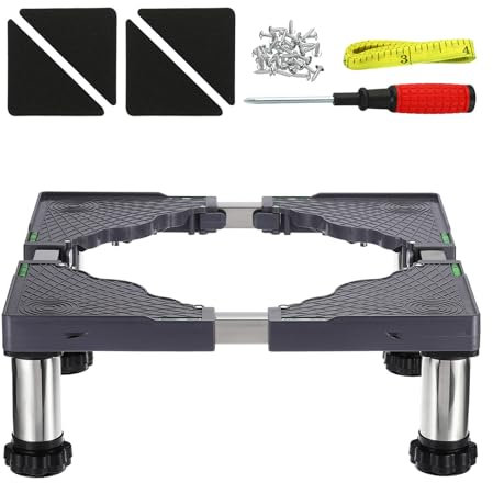 YOKIVE Mini Fridge Stand, Adjustable Base Tray Riser for Refrigerator Washer Dryer AC Water Cooler, 4 Strong Feet, 5.5-6.7 Height
