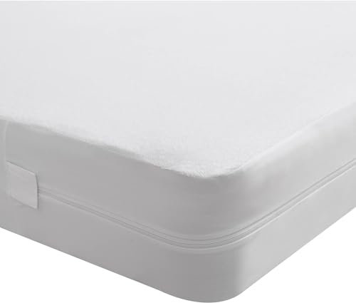 Beedsooth Housse de Matelas élastique avec Fermeture,Protège-Matelas Imperméable et Respirante, Doux Alèse - 140x190cm, Hauteur 25cm, Blanc