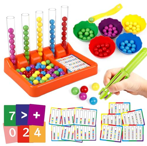 Farben Lernen Ab 3 4 5 Jahre, Montessori Spielzeug | Zähl und Farbsortierspielzeug für Kinder, Mathematik-Manipulatoren, pädagogisches Lernspiel, Feinmotorik, Lernaktivitäten