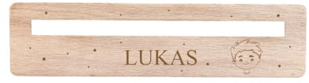 minimutz Lesehilfe Kinder 1. Klasse Holz - Personalisiertes Lesezeichen mit Name - Lesestreifen Lineal mit Lesefenster Schulkind - Hilfe bei Legasthenie Lesen Lernen Mädchen