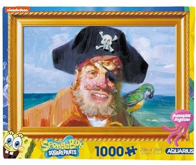 AQUARIUS Spongebob Painty The Pirate Puzzle mit 1000 Teilen (1000-teiliges Puzzle), blendfrei, präzise Passform, offiziell Lizenziertes SongeBob SqaurePants Merchandise und Sammlerstücke, 55,9 x 71,1