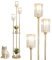 Rayofly Lampadaire Moderne avec Etagères, Lampadaire Or 3 Lumières pour le Salon, Lampe sur Pied en Cristal avec Abat-jour en Verre et Interrupteur à Pied, Lampes sur Pied en Laiton pour le Bureau