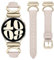 TOYOUTHS Lederarmband kompatibel mit Samsung Galaxy Watch 7/6/5/4/Active 2 40mm 44mm Damen, 20mm Schlank Elegant Dressy Armbänder mit C-förmiger Schnalle für Watch 6 Classic, Polarstern/Champagne