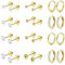 Diamday 12 Paar Ohrringe Gold Set für Damen Chirurgenstahl Creolen Ohrstecker Gold Piercing Ohr Helix Knorpel Medizinische Ohrstecker Huggie Creolen Hypoallergene Goldene Ohrringe Mehrfache Piercings