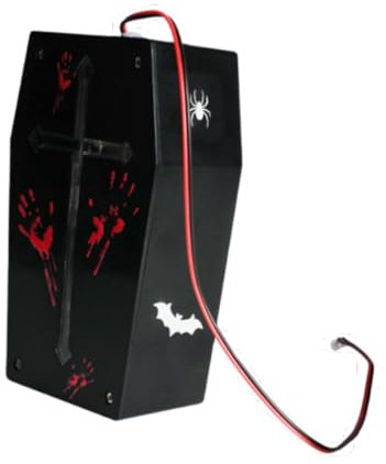 perfk Halloween-Schallwandler, Scream-Box-Lautsprecher mit Sprachaktivierung und LED-Leuchten für Spukhaus-Flure, Haus, Hof und Außenbereich