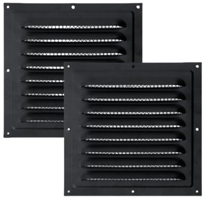 2 rejillas de ventilación a dos aguas, ventilación de pared de aluminio, ventilación de ático de 10 x 10 pulgadas, ventilación de cobertizo con pantalla, rejillas de ventilación a dos aguas para