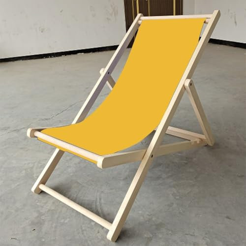 Copertura di ricambio per sedia da spiaggia, stile casual, semplice, per sedie a sdraio da giardino, per terrazza, prendisole e giardini (giallo)