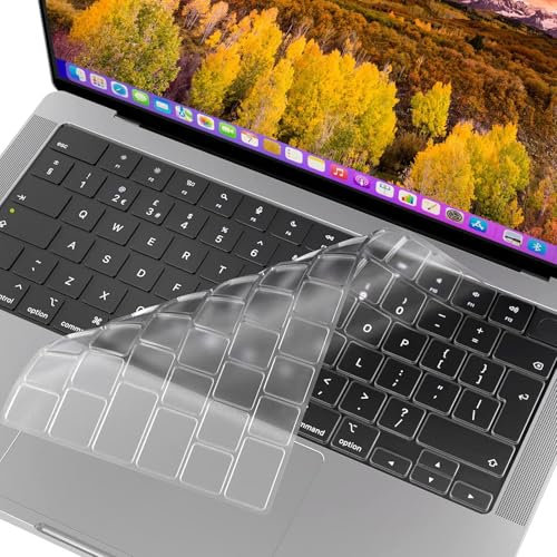 Funda Potector Teclado Macbook Air -para Cubre Cubierta Teclado Macbook Air de 15 Pulgadas M4 M3 M2(2025-2020),Keyboard Protector MacBook Pro de 14 Pulgadas y 16 Pulgadas M1 Pro M2 MAX con Touch ID.