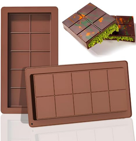 2 Piezas Moldes De Silicona Para Chocolat, Moldes de Barra de Chocolate, Molde Chocolate Silicona, Antiadherente Molde de Chocolate, Molde de Chocolate Extra Profundo para Chocolate