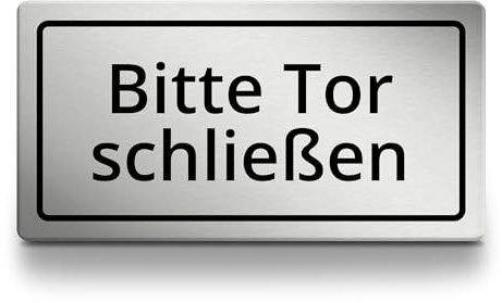 Bitte Tor schließen Schild, 15cm lang, wetterfest & UV-beständig, selbstklebendes Warnschild