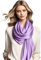 LA FERANI Damen Seidenschal 100% Seide lila Halstuch Schal Uni Farbe 180x90cm für Anzug formelle Anlässe Stola Business Style Geschenk für Sie (Lila)