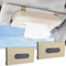 2Pcs Sun Visor Napkin Holders, Car Tissue Holder, Car Tissue Box, Tissue Dispenser, Tissue Box Holder for Car, Universal Mask Holder Dispenser, PU Leather Backseat Tissue Case Holder (Beige)