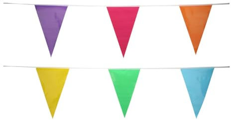 Flaggenlinie farbig - 10 Meter - 20 Flaggen