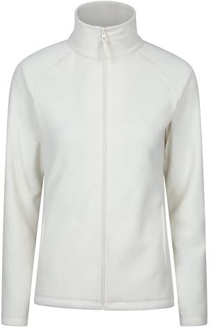 Mountain Warehouse Raso Womens Fleece - Soft Touch Ladies Sweater Top with Full Zip, Microfleece - Best for Daily Use, Outdoors & Travelling Beige Women's Size 8