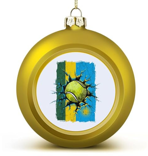 Goldener Tennisball, Sport, Ruanda-Nationen-Flagge, Weihnachtsball-Ornament – Ruanda-Flagge, Weihnachtsball, hängende Ornamente, Andenken, Souvenir für Weihnachtsbaum, Dekoration, saisonales