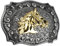 CPAOWEHF Metall-Gürtelschnalle für Herren, lange Hornschnalle, Vintage, Western-Gürtelschnalle, großer Gürtelschnallenkopf, Pferdekopf, L