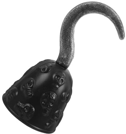 WRITWAA Piratenhaken Dekoration Vintage-deko Piraten-Accessoires Für Herren Halloween-Party-Piraten-Requisiten Haken Kostüm Piraten-Cosplay-Tools Halloween-kostüme Stütze Black PVC