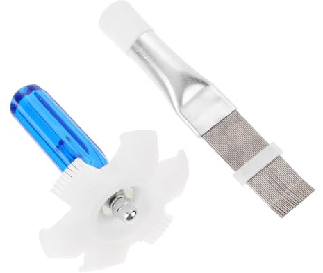 HEALEEP 2pièces Outils De Nettoyage Pour Climatisation Peigne à Ailettes Inoxydable Et Brosse Pour Réparation De Condenseur Et Nettoyage De Radiateur