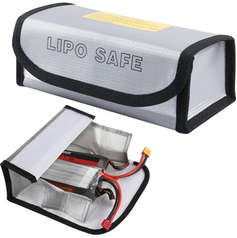 Lipo Safe Bag,Batterie Lipo Bag,Akku Tasche Feuerfest,ExplosionsgeschüTzt Lipo Safe,Safetaschen Eignen Sich Zur Aufbewahrung Von Batterien Und Zum Laden,18,5 X 7,5 X 6 cm
