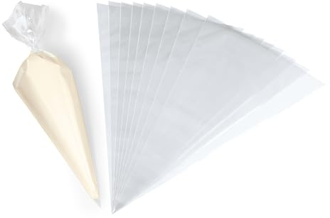 KÜCHENPROFI BAKE Einweg-Spritzbeutel 10er-Set, Adapter kompatibel | Einwegbeutel, für Sahne, Creme und Icing, ohne aufwendige Reinigung, mit Tülle oder pur nutzbar, praktisches Zubehör