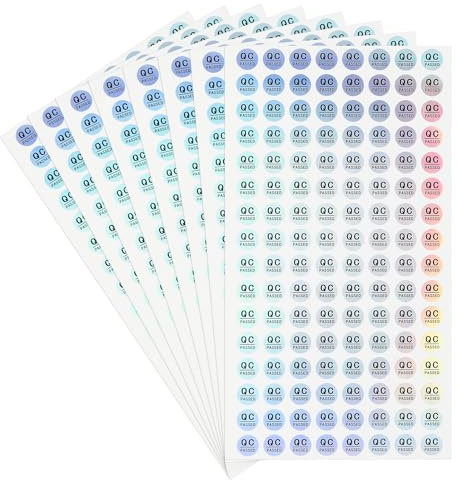PATIKIL 1024Stück QC Pass Aufkleber 0 4 Zoll Klebende Inventar Qualitätskontrolle Aufkleber Runde QC Genehmigungsetiketten Laser