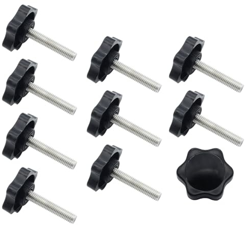 Star Handle Knob, M6 x 30 mm Thumb Screw Head Knobs Nut Screws Tightening Thread Replacement Machine Handle Clamping Screw Knob (10pcs)