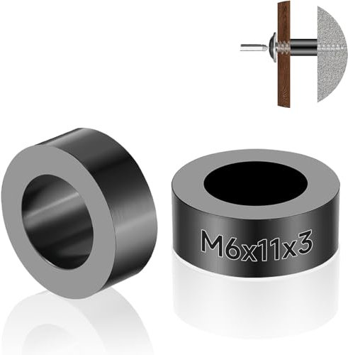 Jyvex 60 Stück Nylon Unterlegscheiben Distanzhülsen M6, ABS Gummi Abstandshalter, 11x3 mm Schwarz Distanzscheiben Kunststoff Distanzhülse,Isolierung Beilagscheiben für M7 Schrauben