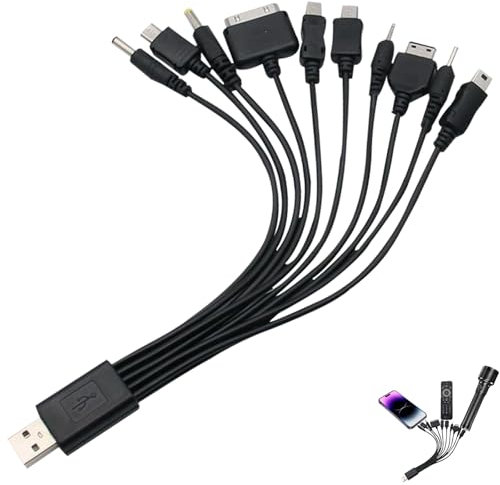 10 in 1 Universal Phone Charger, Multifunctional USB Charging Cable, Charging Cables for Multiple Devices Compatible With iPhone Huawei PSP HTC LG Samsung Nokia Zte And Sony Ericsson