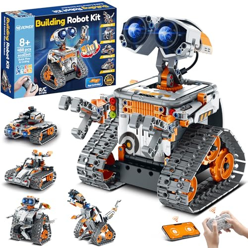 VEPOWER Juego de Construccion Stem de Robot Programable 5 en 1 | Juguete con App y Mando a Distancia, Regalo Ideal para Cumpleaños y Navidad para Niños de 8 a 12 Años, 488 Piezas