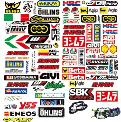 3 Stück Aufkleber Motorrad Sponsoren Sticker Motorrad Motocross | Aufkleber Set Tuning Aufkleber Auto Skateboard Auto Rollerhelm Motorrads Sticker und Motocross Stickers(TypC)Wasserdicht