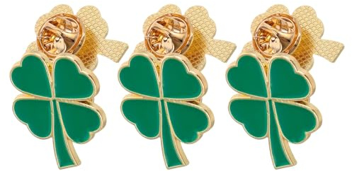Vintage Glücksklee Brosche 6 Stück aus Legierung für Damen und Herren | Vierblättriges Kleeblatt Design, Leicht und Farbbeständig, für Partyoutfits, Irische Kultur und St Patrick's Day