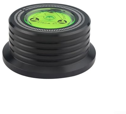 Plattenspieler-Plattengewicht für Stabilisator, Metall-Vinyl-Klemme mit Wasserwaage und Stroboskop-Skala für 33/45 U/min, 7 mm Spindel, schwarz (schwarz 60 Hz)