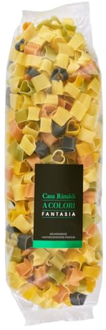 Casa Rinaldi Pasta Cuoricini Arlecchino (500gr) Bunte Herzchennudeln 1er Pack
