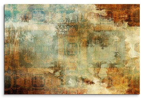 120x80cm Leinwandbild auf Keilrahmen Acryl Malerei abstrakt blau braun rot beige Wandbild auf Leinwand als Panorama