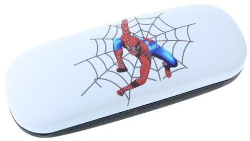 niedliches Brillenetui für Kinder Spiderman in weiß mit Metallscharnier