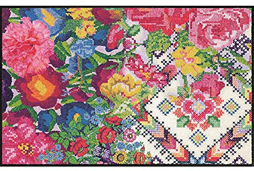 Salonloewe Fußmatte Yucatan Beach, rutschfest, Waschbar, trocknergeeignet, Schmutzfangmatte, bunt, 75x120 cm, pflegeleicht, aus Gummi und Polyamid