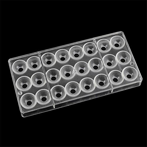 VAK beidseitig 24 Mulden Ball Form Pralinenform Polycarbonat quadratisch Candy Tablett Jelly Form Hard spritzgegossener PC Schokolade Backformen Bakeware Pfanne – 27,5 x 13,5 x 4,7 cm