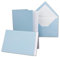 25x Karten-Set DIN B6-12 x 17 cm - 120 x 170 mm - Falt-Karten mit Brief-Umschlägen & Einlege-Blättern - Gerippte Struktur Oberfläche - Hellblau - Vintage Einladungskarten