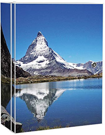 banjado® XXL Medizinschrank abschliessbar mit Motiv Matterhorn 35x46x15cm - großer Arzneischrank/Medikamentenschrank aus Metall zur Medikamenten Aufbewahrung - Apothekerschrank mit 3 Schlüsseln