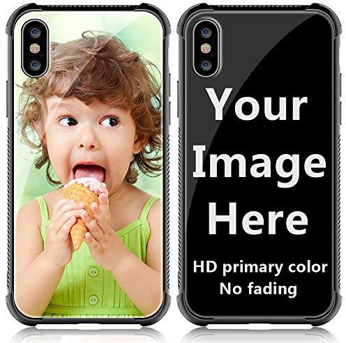 shumei Custom Case for Apple iPhone XS Max 6.5 inch Personalized Photo Gift Shock Absorption Glass Cover DIY HD Picture definition picture Design Make Your Own image text