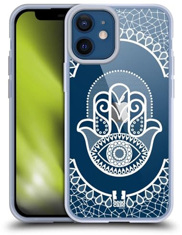 Head Case Designs Hamsa Weisse Spitze Drucke Gelhülle [Militärischer Schutzgrad] Kompatibel Mit Apple iPhone 12 Mini Und Kompatibel Mit MagSafe
