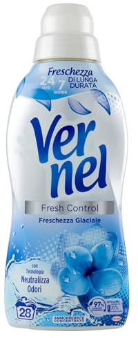 Vernel Vernel Fresh Control, Weichspüler für Waschmaschine mit Geruchsneutralisierung, kühle Frische, geeignet auch für empfindliche Haut, 700 ml