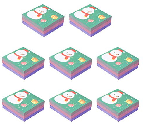 STOBOK Selbstklebende Haftnotizen Weihnachten Notizblöcke Quadratisch 8cm 8pcs Tragbar Weihnachtsmotiv Zettel für Memo Erinnerungen Büro Schule Zuhause Hinweis Nachricht Zufälliger Stil