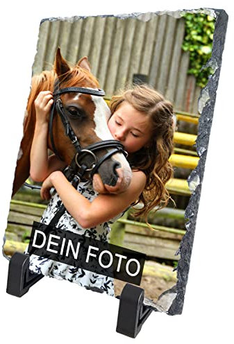 FuerDich24 Schiefer mit Foto | Schiefertafel Schieferplatte mit Foto Bedrucken Lassen | Personalisiert Schiefertafel (20x15cm)