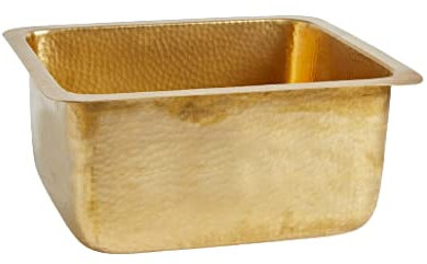 Fregadero de latón martillado, fregadero de cocina bajo encimera de latón macizo